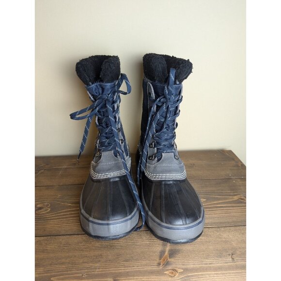 LL Bean Snow Duck Boots Men's 8 Insulated Waterproof Gray Blue Black 507841 - Picture 3 of 10